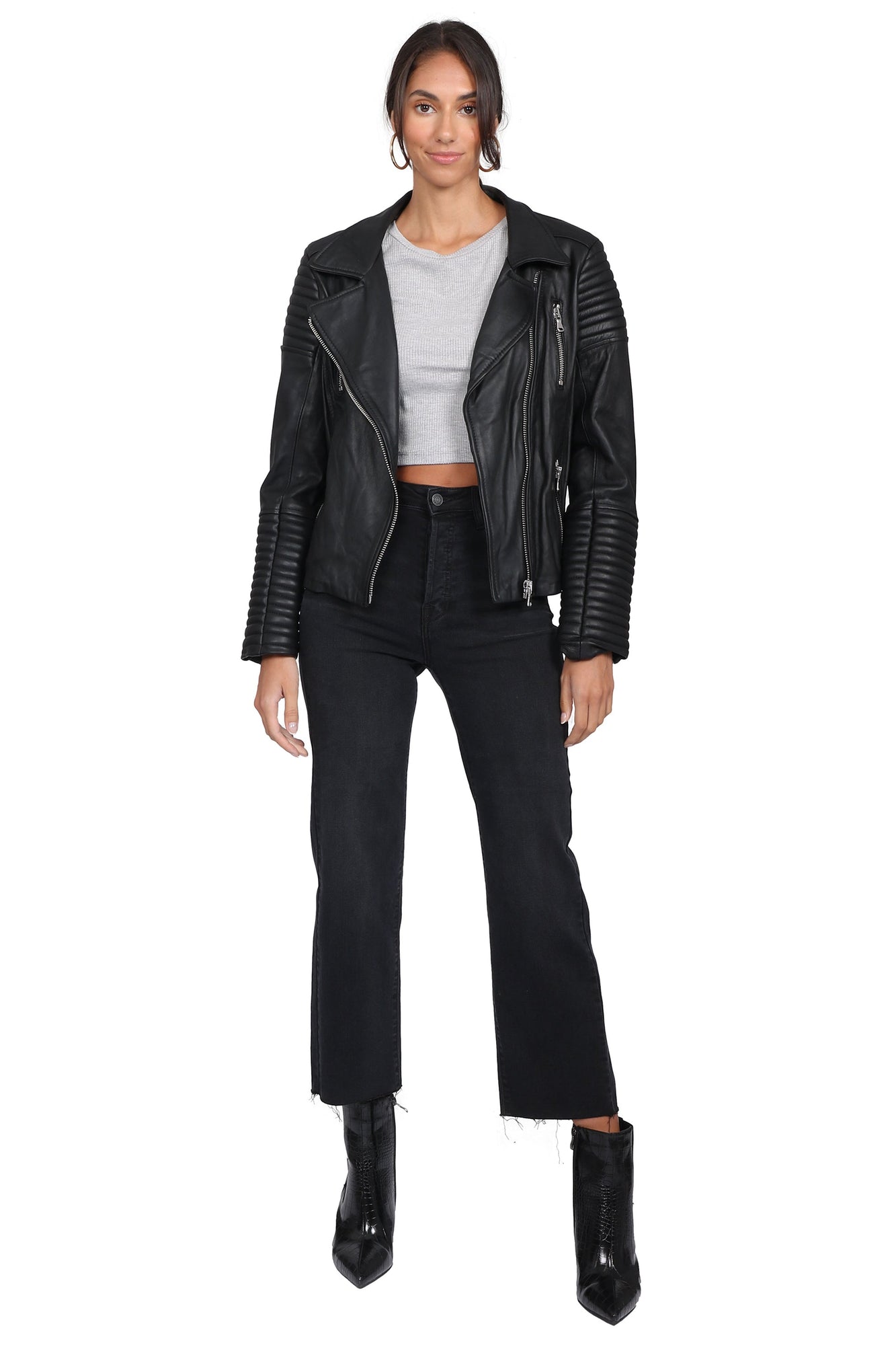 Massimo Leather | Moto Leather Jacket | Black
