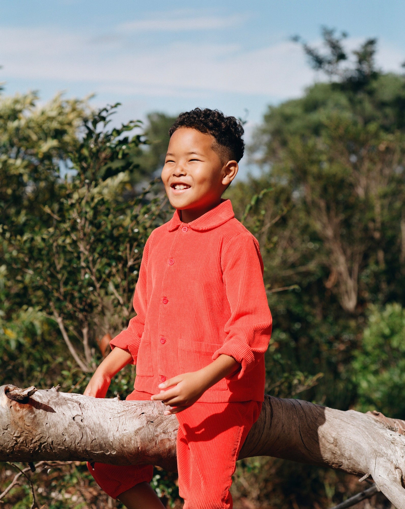 Unisex | Organic Cotton Corduroy Trousers | Dark Coral