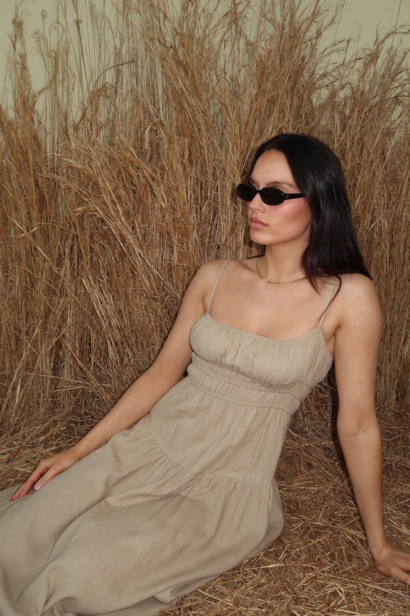 Scrunchie Midi Dress | Safari