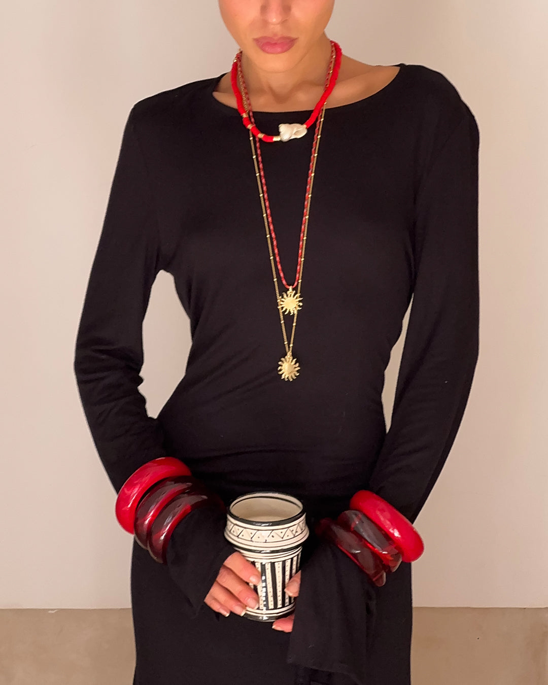 The Formentera Bangle Set | Red