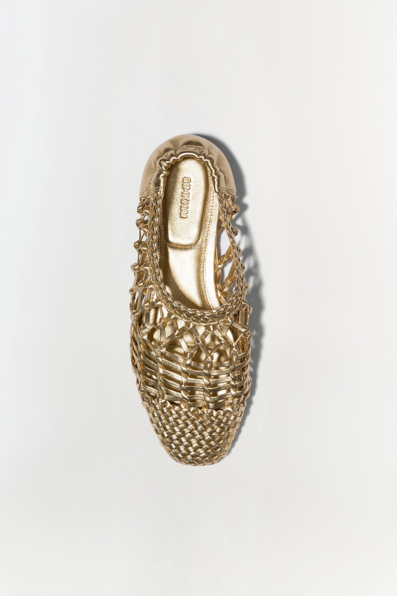 Womens | Eden Metallic Open Weave Flat | Gold