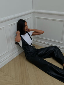 Deep V Flare Overall | Black