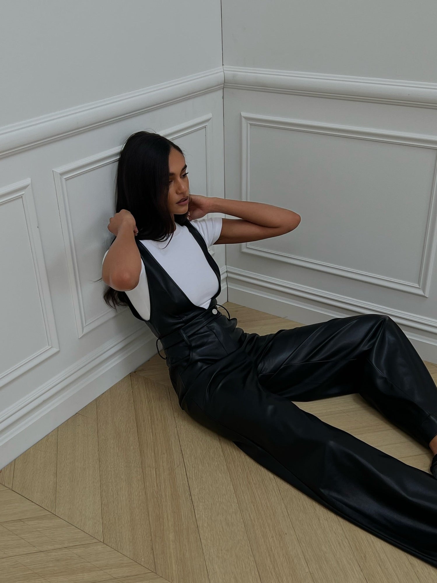 Deep V Flare Overall | Black