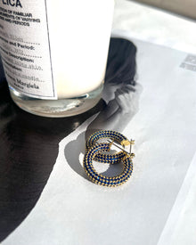 Pave Baby Amalfi Hoops - Blue Sapphire - Gold | Plated Gold