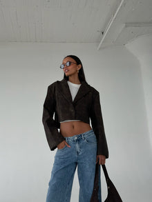 Patina Cropped Blazer | Brown