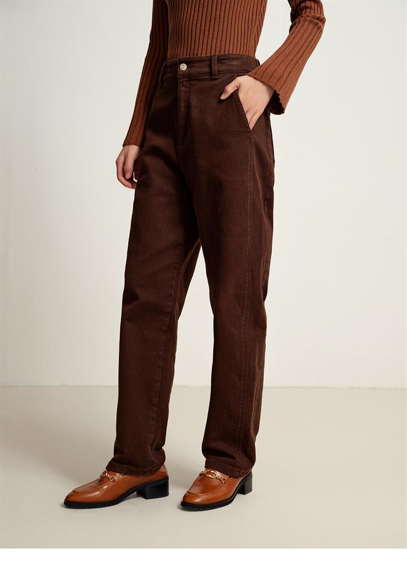 Straight-Leg Trousers | Brown