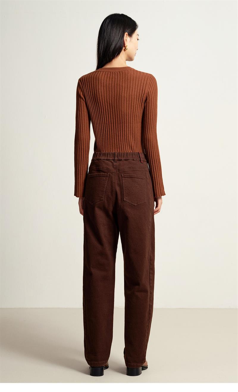 Straight-Leg Trousers | Brown