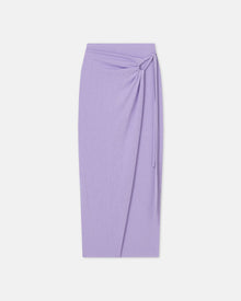 Inaya Mesh-Jersey Wrap Midi Skirt | Lavender