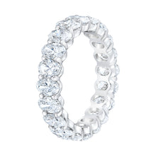 Womens | Eternity Band Ring | 14K White Gold | 4.5 CTW Oval Cut Natural Diamond | J-K-VS2