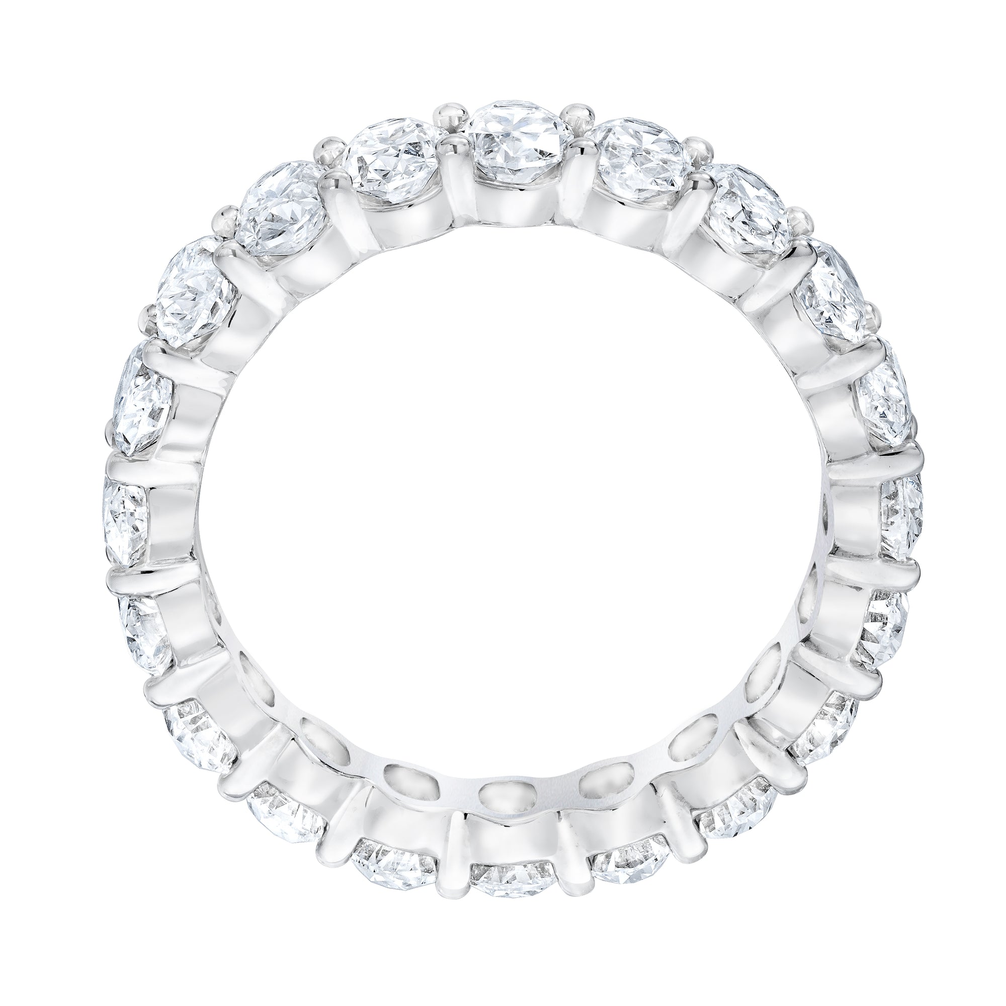 Womens | Eternity Band Ring | 14K White Gold | 4.5 CTW Oval Cut Natural Diamond | J-K-VS2