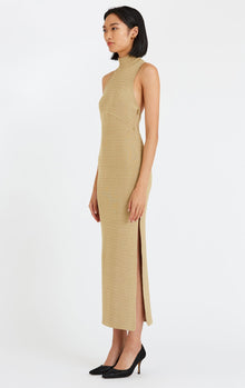 Metallic Draped Gown | Gold