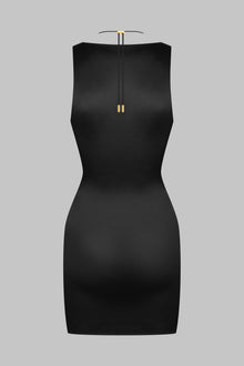 Short V-Neck Dress - French Kiss | Black