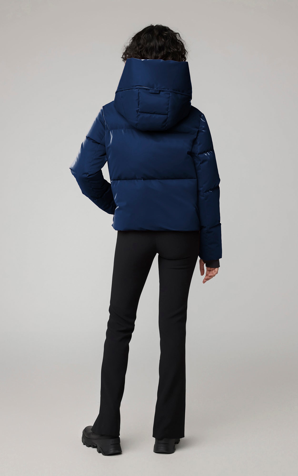 Iroh Relaxed-Fit Velvet Shine Down Coat With Hood | Lapis