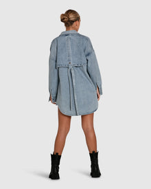 Women | Into Him Oversized Denim Shirt | Stonewash