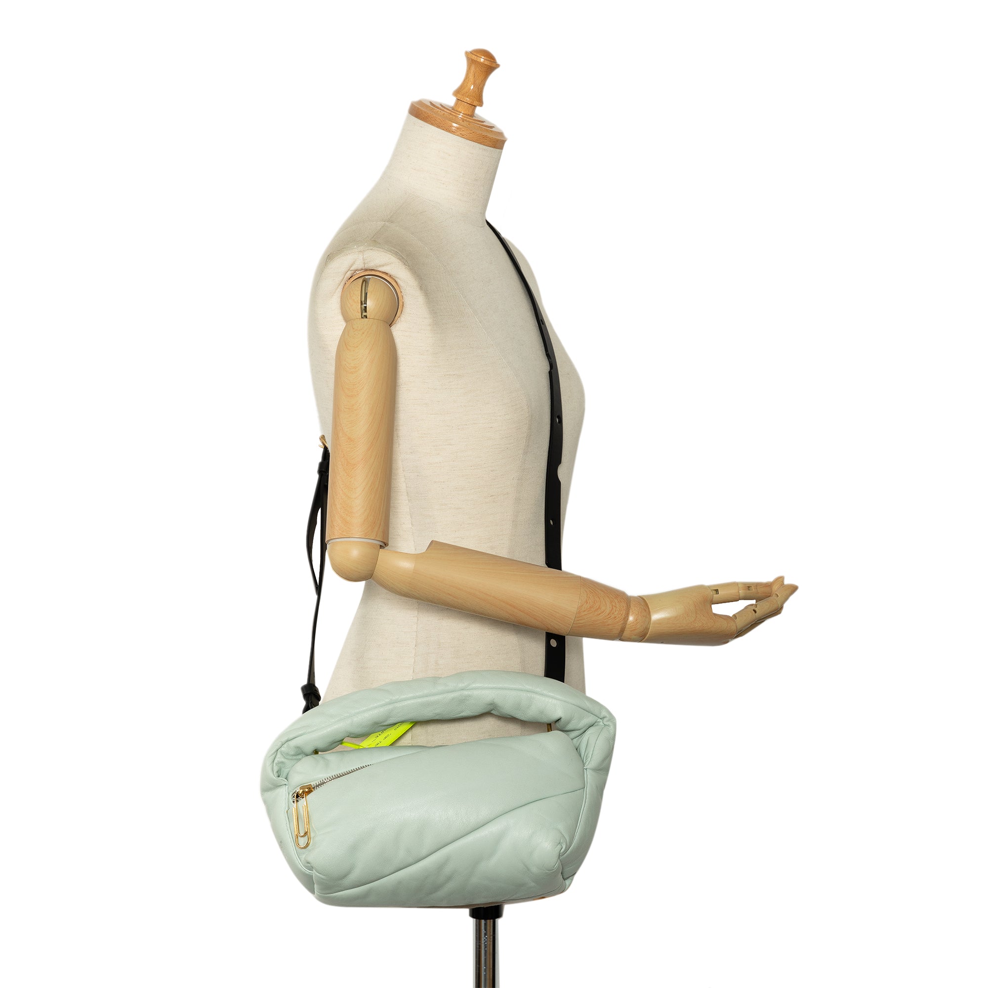 Off-White | Pre-Owned Leather Pump Pouch | Green/Light Green