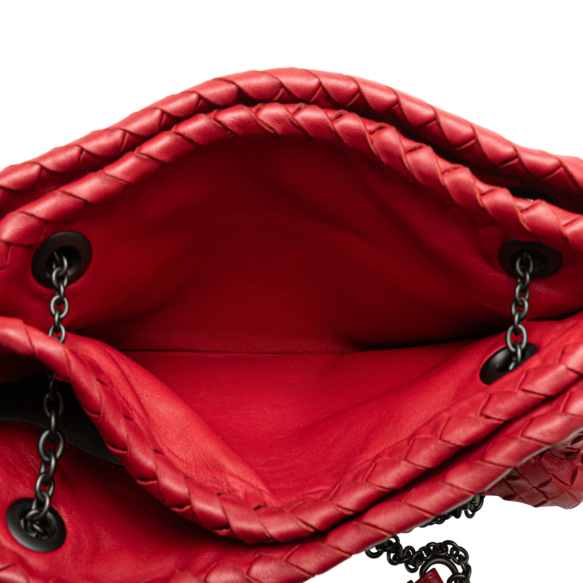 Bottega Veneta | Pre-Owned Nappa Intrecciato Duo Shoulder Bag | Red