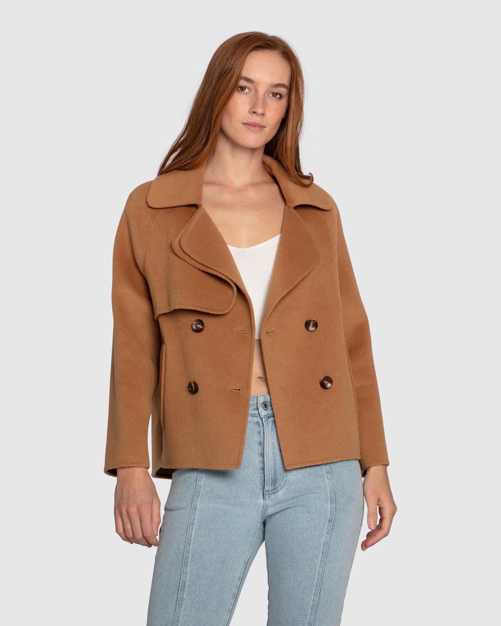 Women | I'm Yours Wool Blend Peacoat | Camel