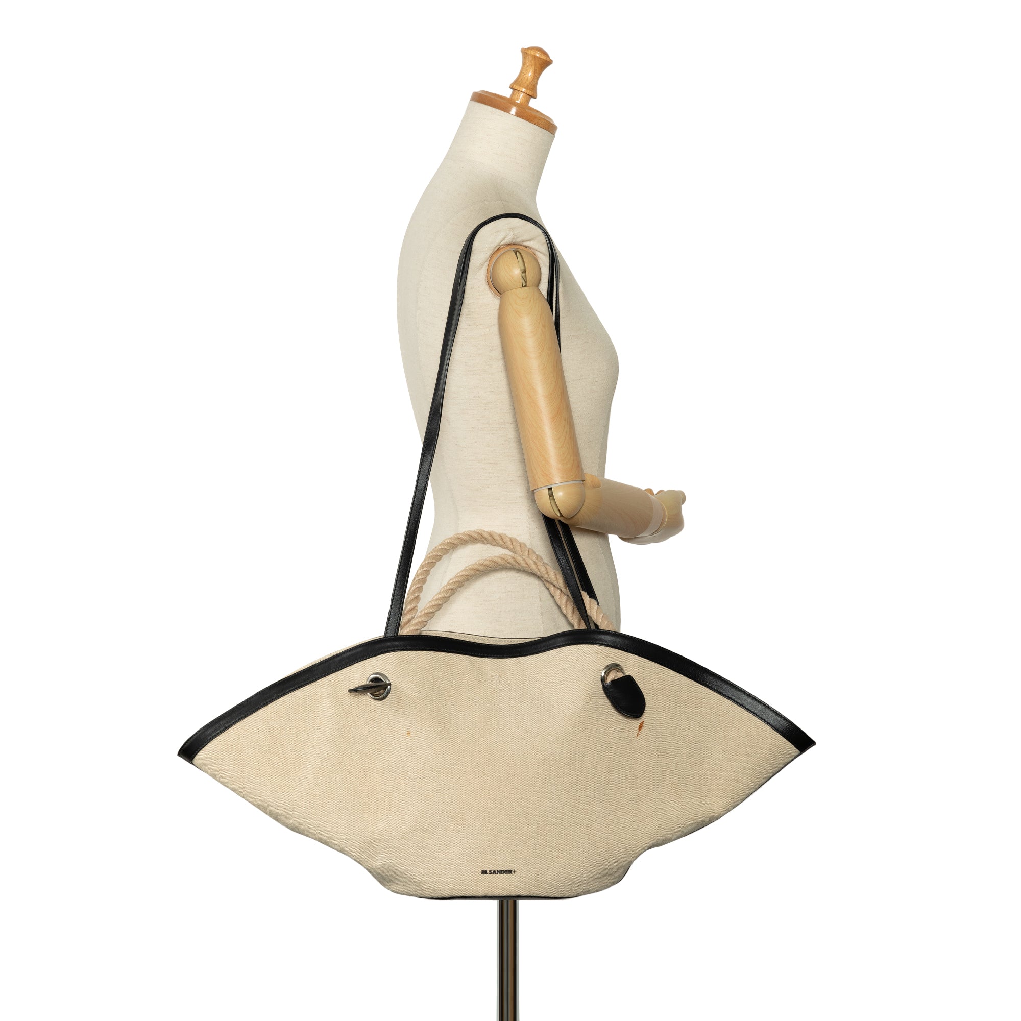 Jil Sander | Pre-Owned Canvas Sombrero Satchel | Brown/Beige