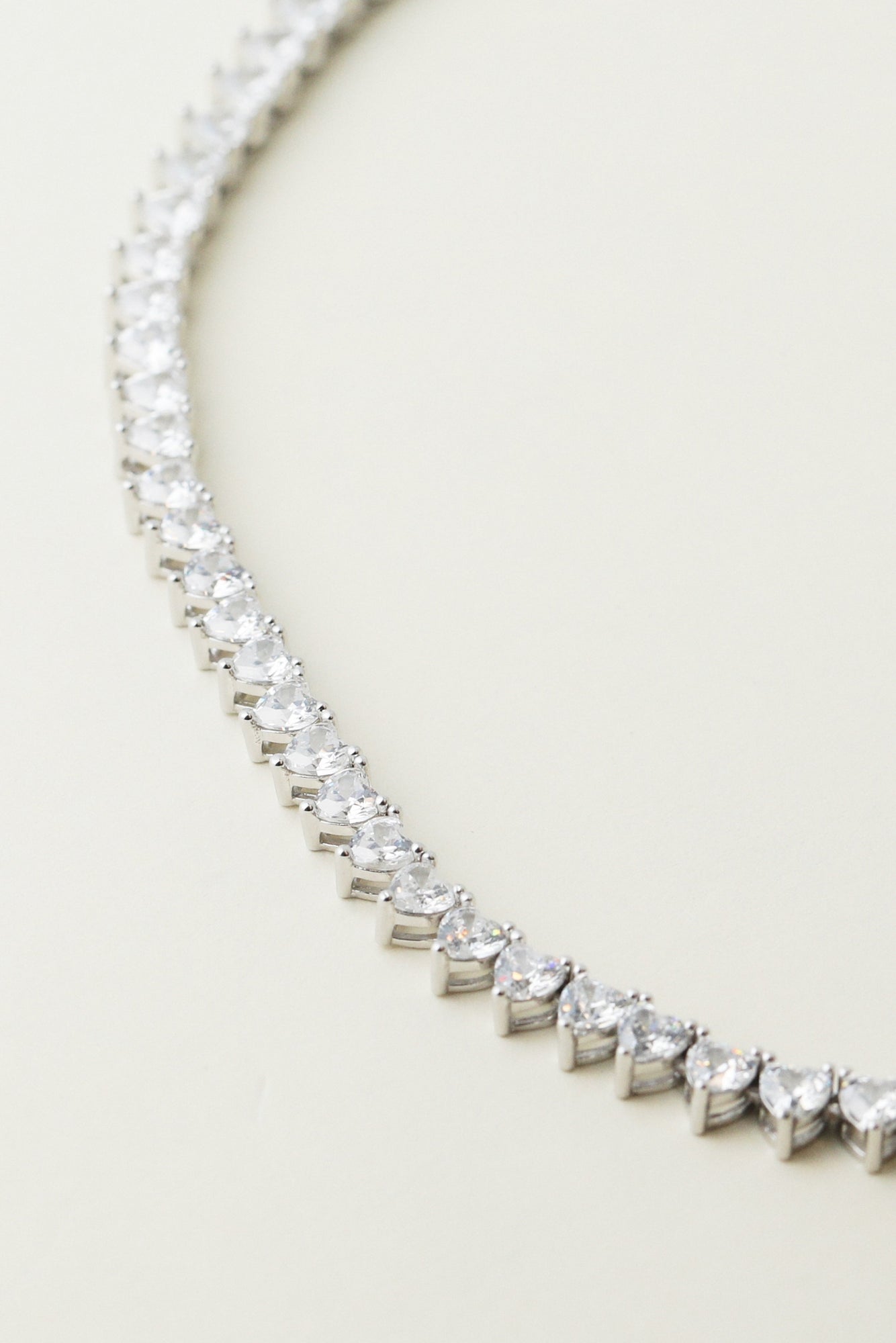 The Iced Out Heart Tennis Necklace | Silver