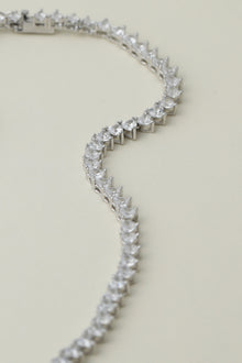 The Iced Out Heart Tennis Necklace | Silver