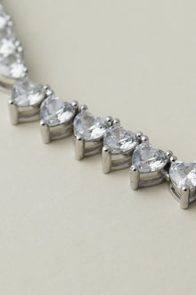 The Iced Out Heart Tennis Necklace | Silver