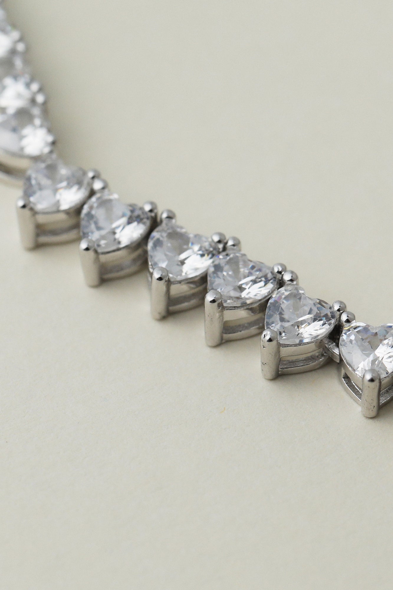 The Iced Out Heart Tennis Necklace | Silver