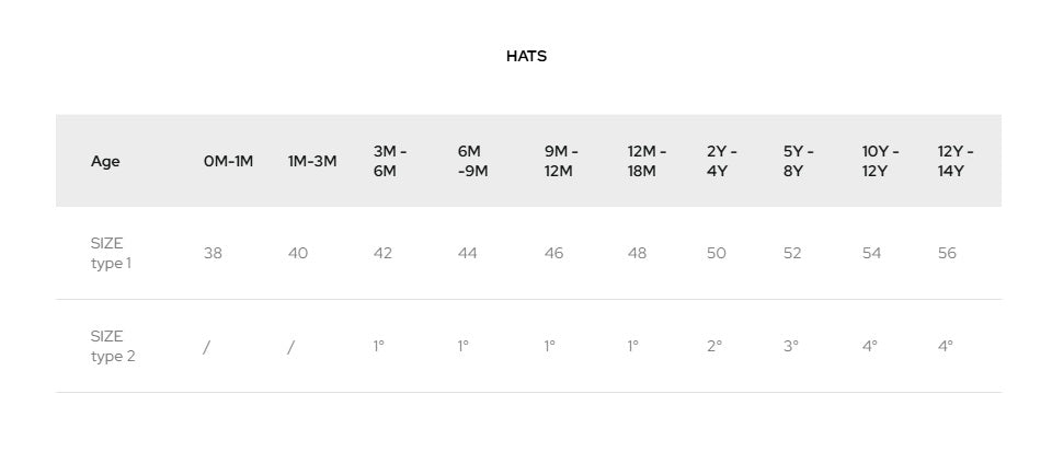 Product size guide