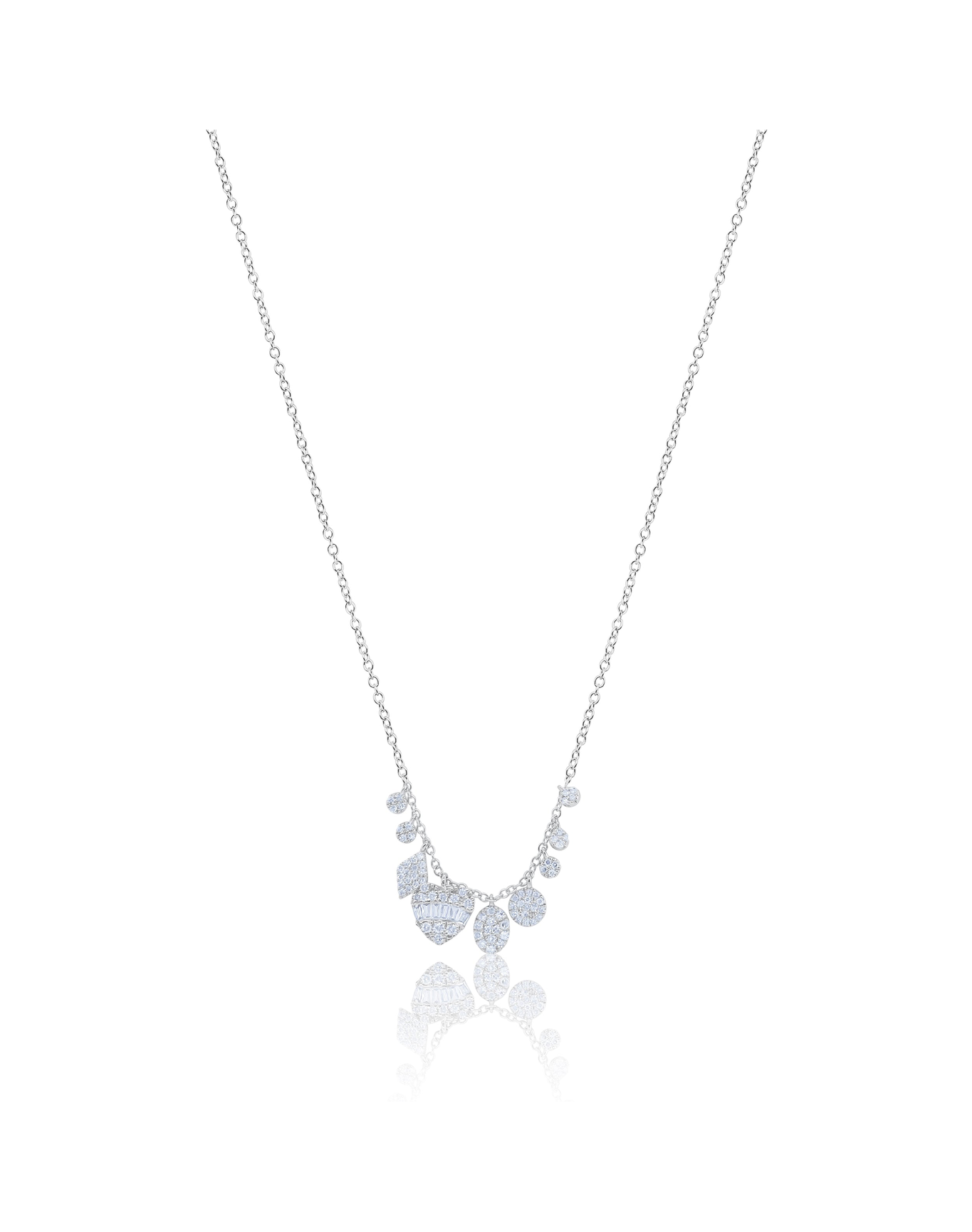 Illusion Heart Necklace | White Gold