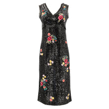 Ingrid Dress | Black Sequin Floral