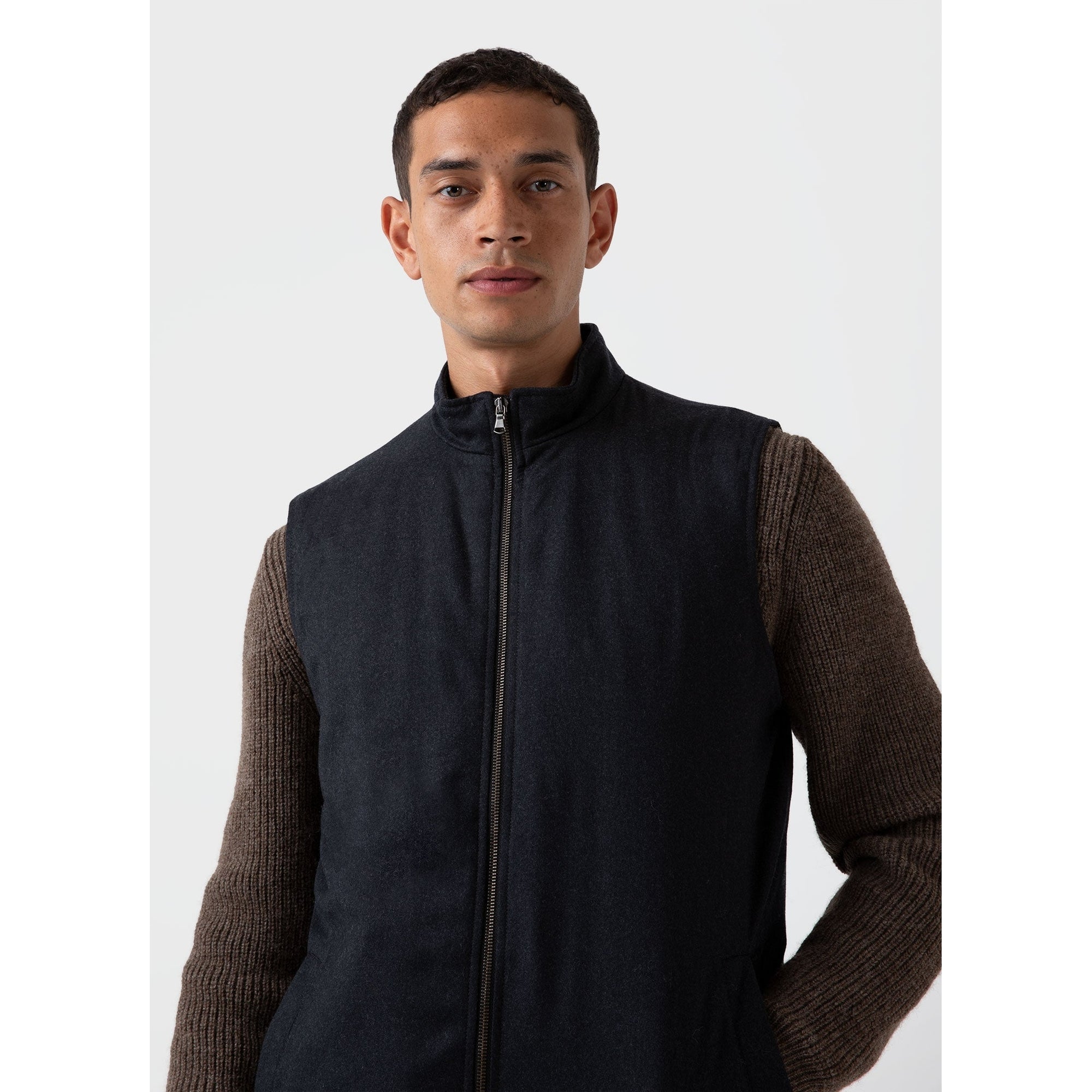 Insulated Wool Gilet | Men | Charcoal Melange