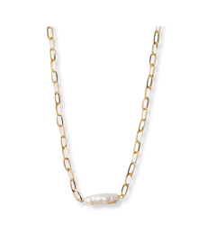 Irina Pearl Necklace - Elegant 14K Gold Plated Accessory | Gold Plated Brass