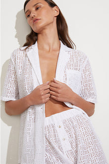 Eyelet Lace Island Shirt | White