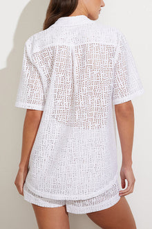 Eyelet Lace Island Shirt | White