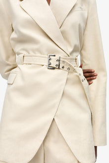 Ivory Cotton Melange Tailoring Blazer | Angora