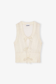 Ivory Tie String Vest | Egret