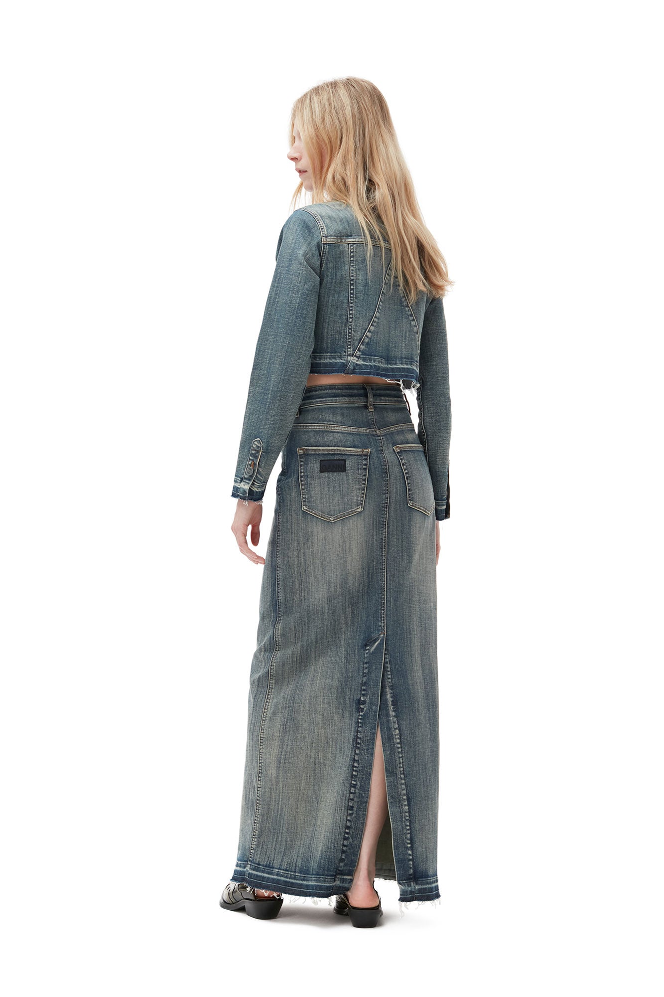 Edge Denim Maxi Skirt | Tint Wash