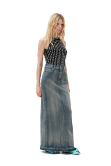 Edge Denim Maxi Skirt | Tint Wash
