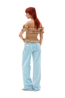 Striped Magny Jeans | Bright White