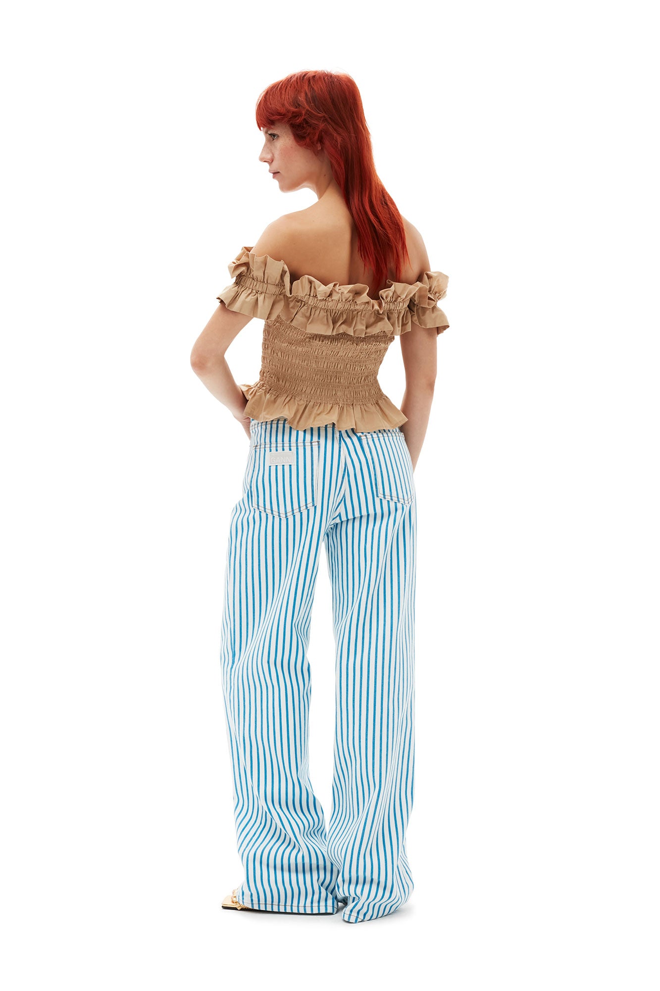 Striped Magny Jeans | Bright White