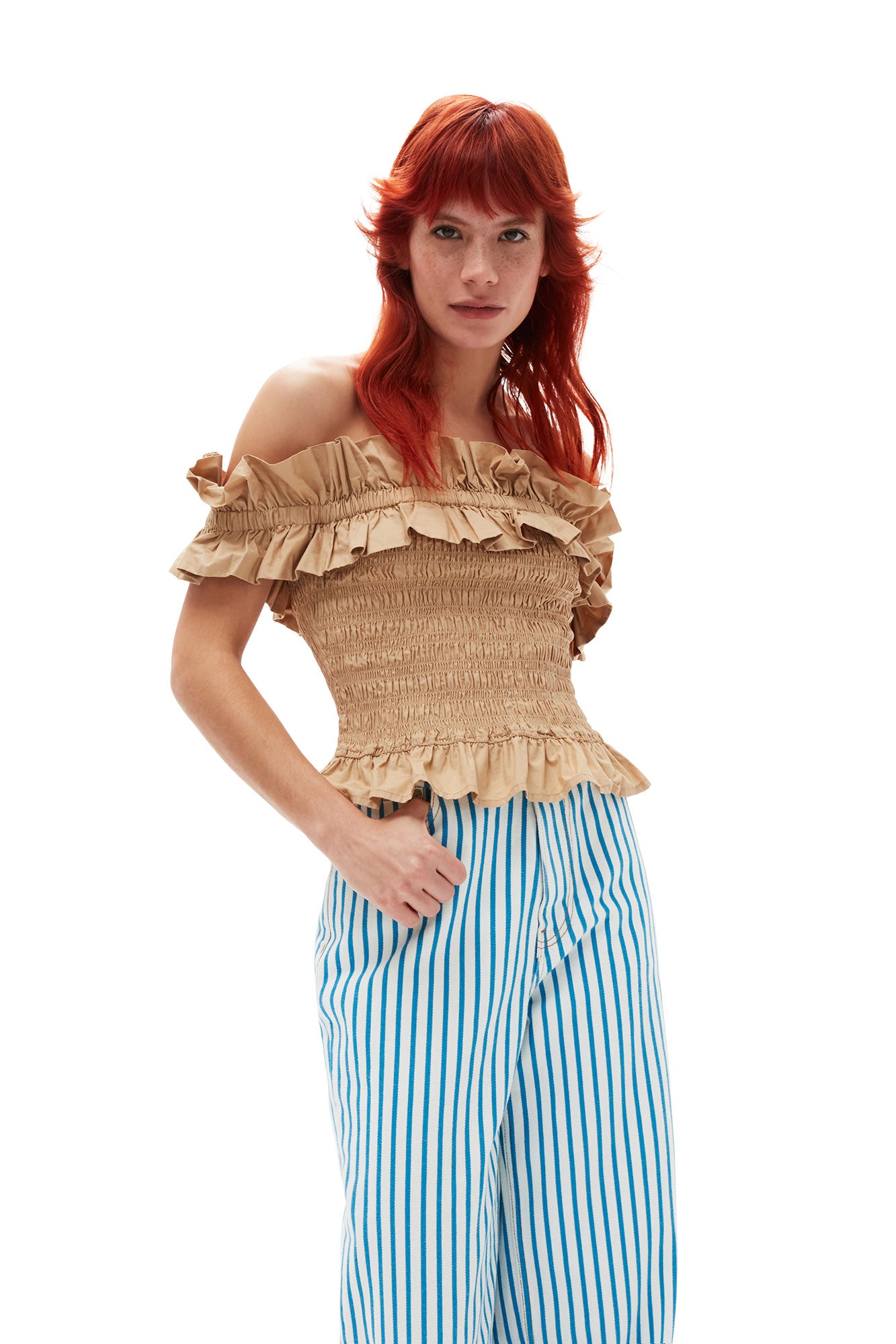 Striped Magny Jeans | Bright White