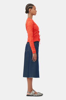 Heavy Denim Midi Skirt | Rinse