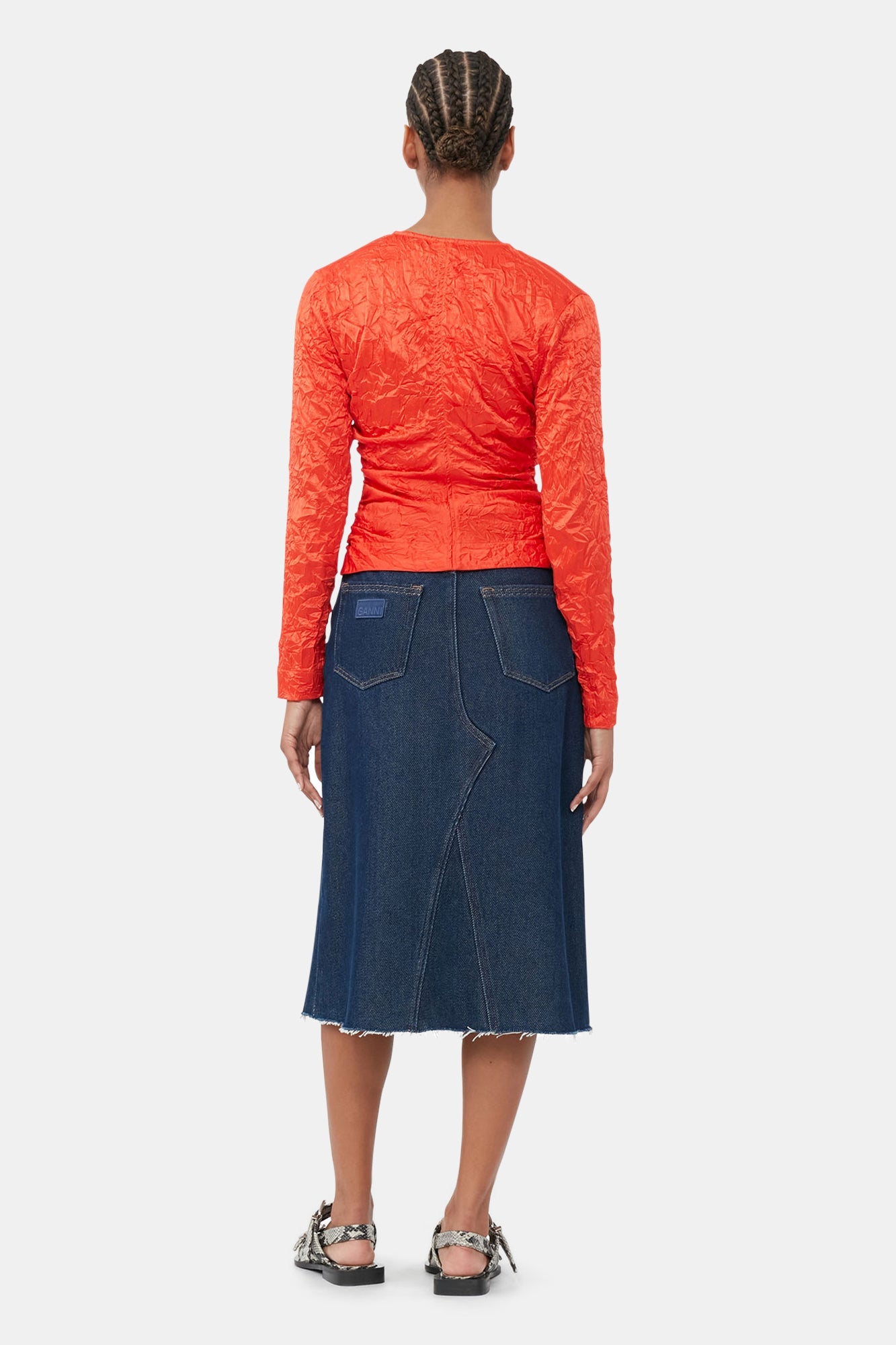 Heavy Denim Midi Skirt | Rinse