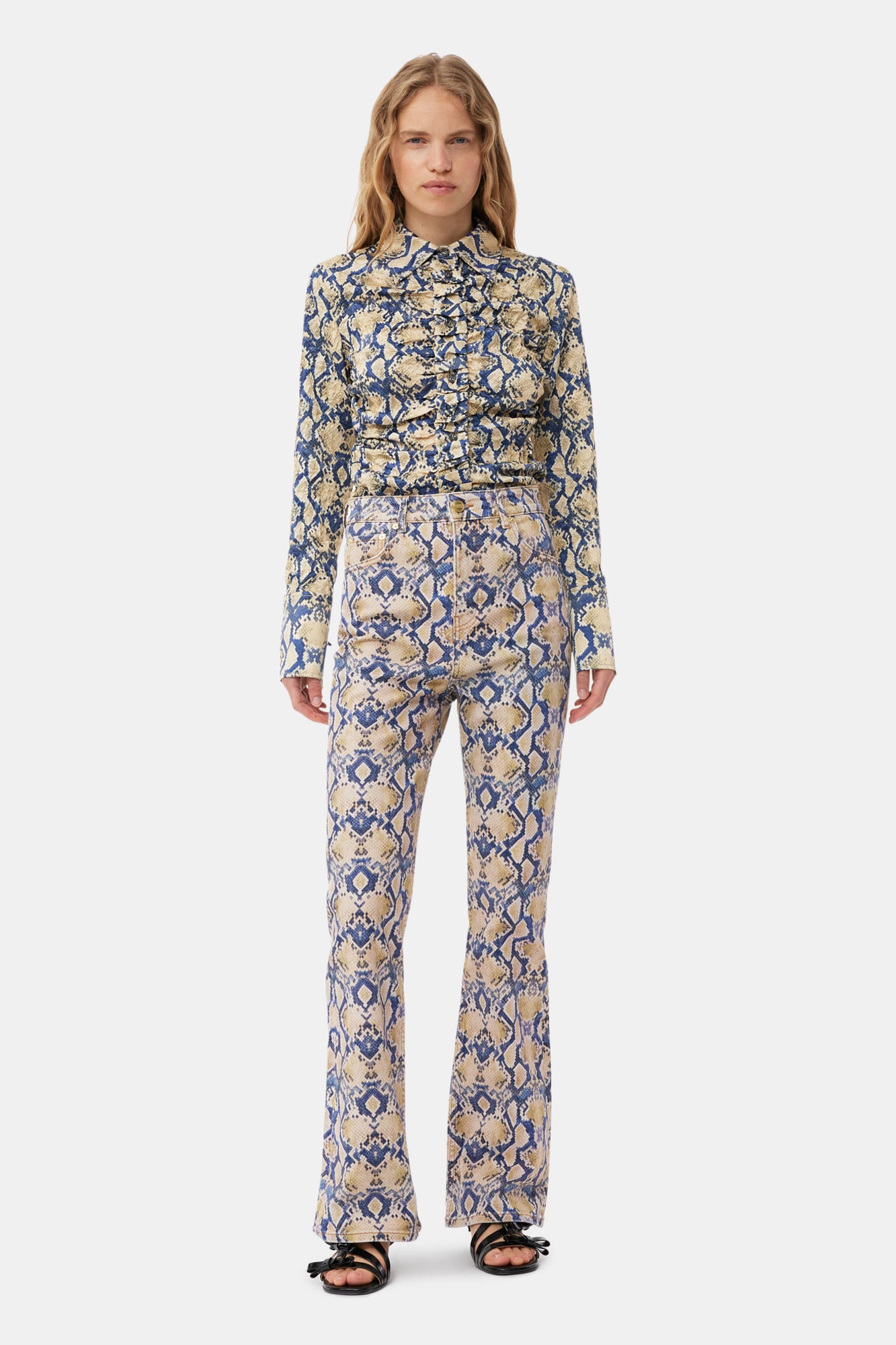 Snake Printed Iry Jeans | Safari