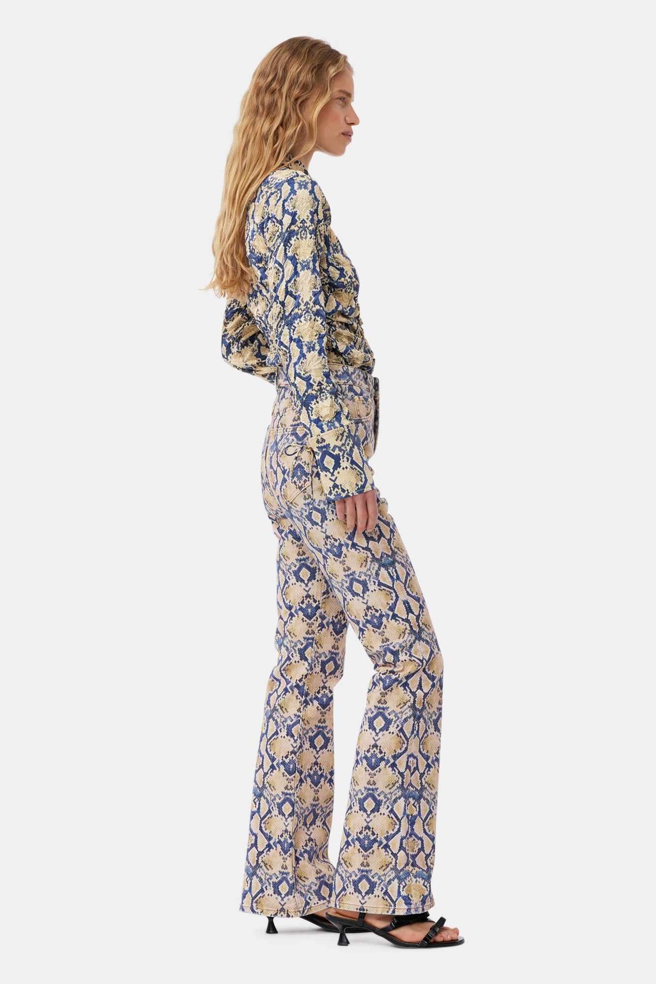 Snake Printed Iry Jeans | Safari