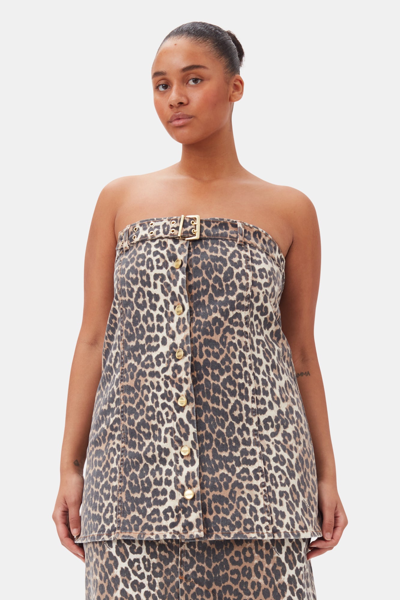 Denim Top | Leopard