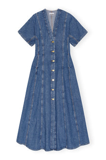 CIRCULOSE Future Denim Maxi Dress | Mid Blue Stone