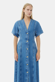 CIRCULOSE Future Denim Maxi Dress | Mid Blue Stone