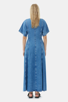 CIRCULOSE Future Denim Maxi Dress | Mid Blue Stone
