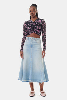 Denim Midi Skirt | Tint Wash