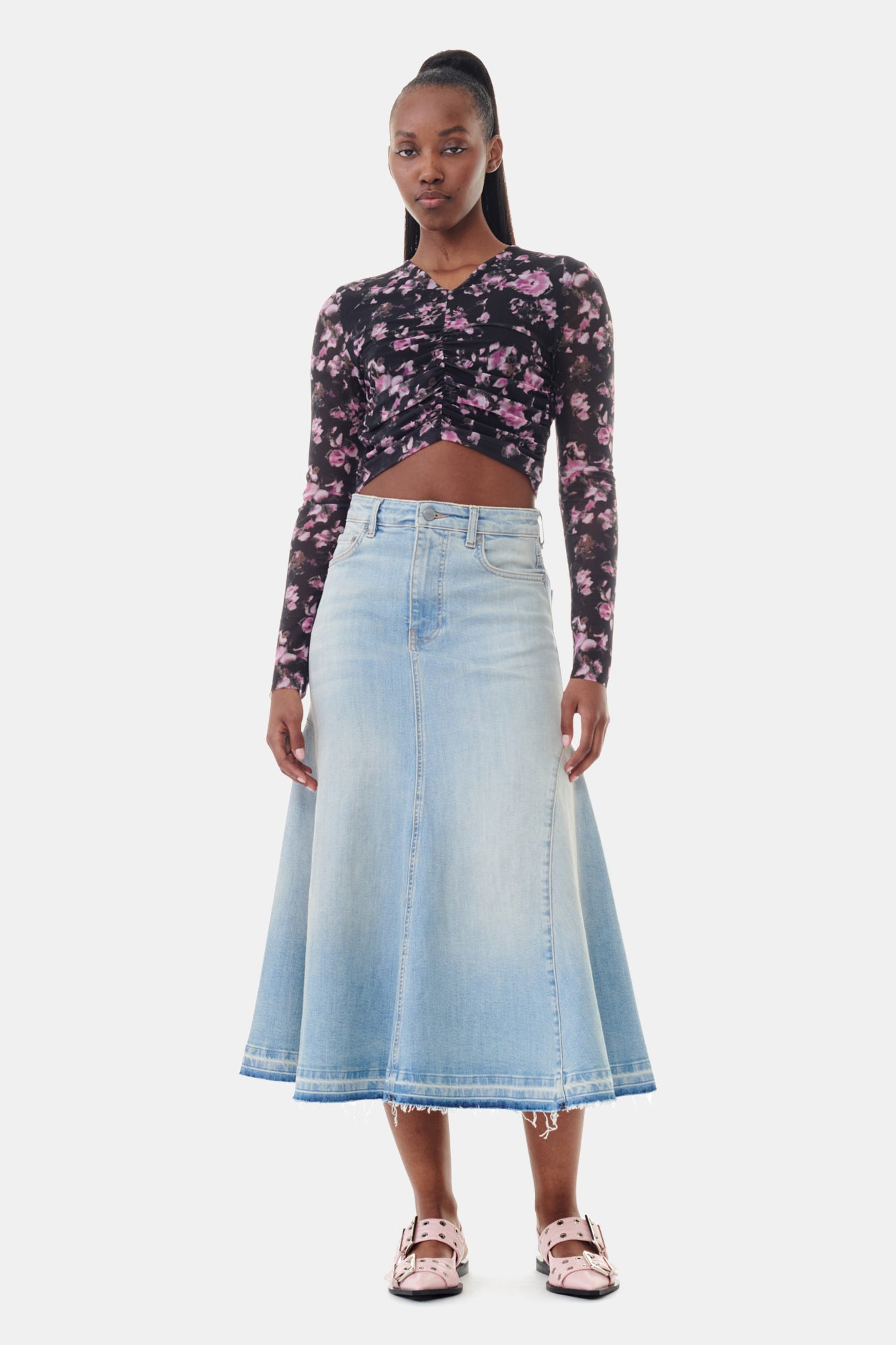 Denim Midi Skirt | Tint Wash
